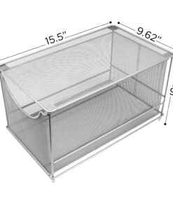 Alternative view of Sorbus® Cabinet Organizer Drawer with Cover—Mesh Storage Organizer w/Pull Out Drawers—Stackable, Ideal for Countertop, Cabinet, Pantry, Under the Sink, Desktop and More (Silver 1 Drawer) Silver