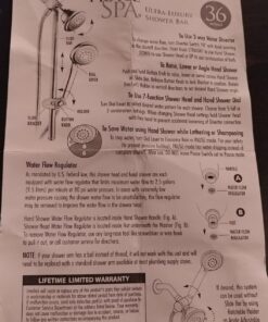 DreamSpa 3-way Shower Combo PLUS Instant-Mount Drill-Free Slide Bar - Enjoy Overhead & Handheld Shower Head with Height/Angle Adjustable Bracket and Stainless Steel Hose for Ultimate Convenience! 4" + 4" Shower Head Combo w/ Slide Bar 28 71qCSFCgw9L