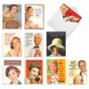 The Best Card Company - 10 Blank Funny Greeting Cards for Women (4 x 5.12 Inch) - Boxed All Occasion Assortment - Retro Toasts M6619OCB