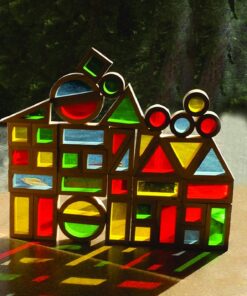 Agirlgle Wood Building Blocks Set for Kids 24 Pcs Rainbow Stacker Stacking Game Construction Toys Set Preschool Colorful Learning Educational Toys - Geometry Wooden Blocks for Boys & Girls 24 71qDFVDDGNL