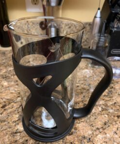 KONA French Press Coffee Press Maker With Reusable Stainless Steel Filter, Large Comfortable Handle & Glass Protecting Durable Black Shell (34 oz, 8 cups) 1000ml 47 71qDh66YcML 1
