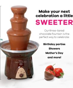 Wilton Chocolate Pro Chocolate Fountain and Fondue Fountain - Designed to Keep Chocolate Melted for Easy Treat Dipping, 3-Tier, 16-Inches Tall, 4-lb Capacity No Size Brown 18 71qDsRzJiL