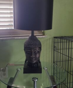 SAFAVIEH Lighting Collection Buddha Head Black Shade 25-inch Bedroom Living Room Home Office Desk Nightstand Table Lamp Set of 2 (LED Bulbs Included) 18 71qED9nJAzL