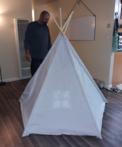 6' Giant Teepee Play House of Pine Wood with Carry Case by Trademark Innovations (White) 51 71qEFQ42NKL
