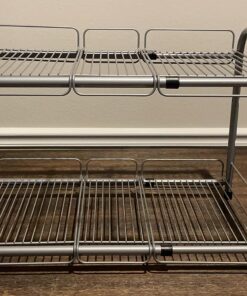 Surpahs 2 Tier Under Sink Expandable Shelf Organizer, Storage Rack (Silver) 29 71qETcZRSbL
