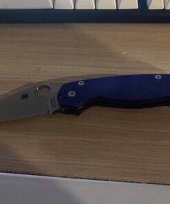 Spyderco Para Military 2 Signature Midnight Blue Knife with 3.42" CPM S110V Steel Blade and Durable G-10 Handle - PlainEdge - C81GPDBL2 38 71qFs6TjseL