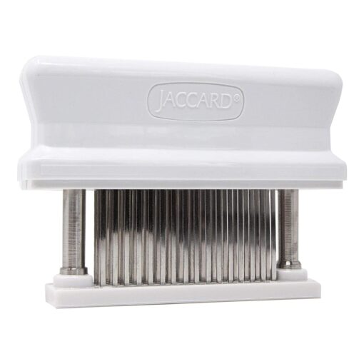 Jaccard 48-Blade Meat Tenderizer, Original Super 3 Meat Tenderizer, Durable Meat Tenderizer with Stainless Steel Razor-Sharp Knives, 4" x 1.5" x 5.75", White Pack of 1