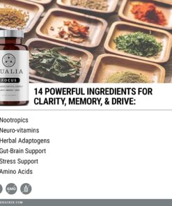 Qualia FOCUS Brain Booster Supplement | Powerful Nootropic Designed to Deliver Sustained Mental Energy, Alertness, Concentration & Memory | With Ginkgo Biloba, L-Theanine (40 Count (Pack of 2)) 40 Count (Pack of 2) 12 71qGi0FBxvL