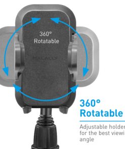 Macally Cup Phone Holder for Car Mount for Apple iPhone 11 Pro Max XS XS Max XR X 8 8+ 7 7 Plus 6s 6 5s SE, Samsung Galaxy S10 Plus S9 S8 Note, LG, Nexus, Google Pixel 3, Motorola, Smartphone (MCUP),Black 21 71qGzKZ4VFL
