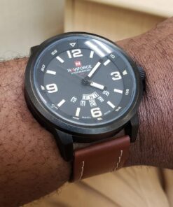 cofuo Mens Fashion Dress Analog Quartz Watch with Brown Leather Band Unique Big Face Number Retro Casual Wrist Watches Classic Business Waterproof Wristwatch Calendar Date Week - Black Brown 37 71qHI9lpwCL