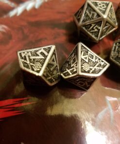Q-Workshop Metal Dwarven 7 Polyhedral RPG Ornamented Dice Set 16 71qHfZI6SAL
