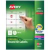 Avery Multiuse Removable 1" Round Labels with Sure Feed, 945 Small White Labels for Organization and Storage (6450) 1 Pack 3 71qHpqyZqFL