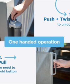 Perma Child Safety Indoor/Outdoor Retractable Baby Gate 33" Tall, Extends to 71" Wide, Gray Gray V1 33" Tall x 71" Wide 31 71qI4GJZvaL