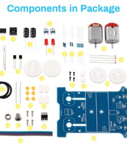 MiOYOOW Practice Soldering Learning Electronics Kit Smart Car Soldering Project Kits Line Following Robot Beginners DIY Electronics Education School Competition W/English Manual 1 Pack-soldering Tracking Car(dc Motor) 37 71qJCkbiudL