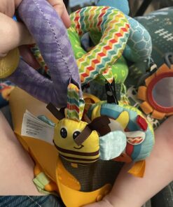 Infantino Stretch & Spiral Activity Toy - Textured Play Activity Toy for Sensory Exploration and Engagement, Ages 0 and Up, Blue Farm, 1 Count (Pack of 1) 26 71qJH o6msL