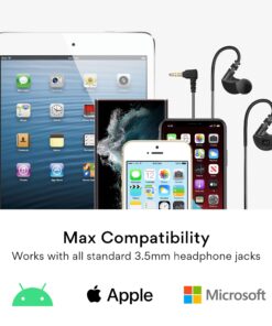 MEE audio M6 Sport Wired Earbuds, Noise Isolating In Ear Headphones, Sweatproof Earphones for Running/Gym/Workouts with Dynamic Enhanced Bass Sound, Memory Wire Earhooks, 3.5mm Jack Plug (Black) Black Regular 3.5mm Wired 26 71qJJka9qFL