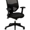 HON Prominent High Back Work Mesh Computer Chair for Office Desk, (HVL531), Swivel-Tilt, Black Fabric Office Chair