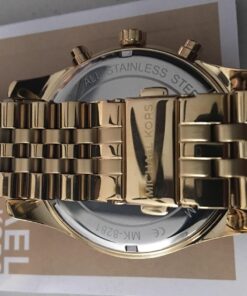 Michael Kors Lexington Men's Watch, Stainless Steel Bracelet Watch for Men Gold Steel 32 71qJhH0lKuL