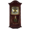 Bedford Clock Collection BED1423MAH Small Wood Wall Clock with Brass Pendulum and 4 Chimes, 22 Inch, Mahogany Cherry Oak 12 71qKJMMvayL