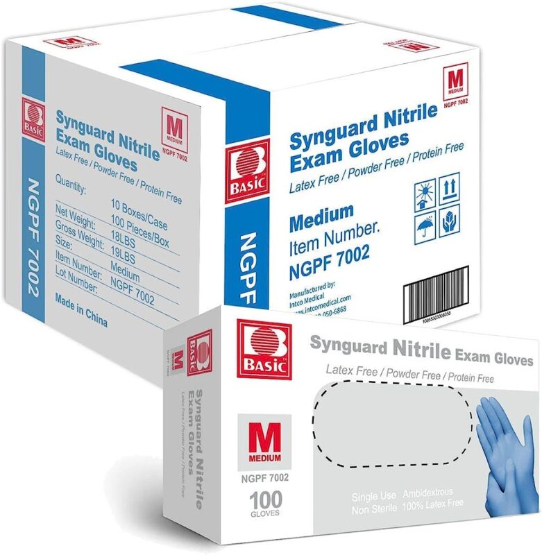 Catalog 6 Basic Blue Medical Nitrile Exam Gloves Latex-Free & Powder-Free Disposable Glove (Case of 1000) (XS/S/M/L/XL/XXL) Blue (Medium)