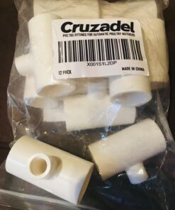 Cruzadel (12 Pack) PVC Tee Fittings For Threaded Poultry Cups Chicken Waterer - Schedule 40 PVC 1/2 inch Slip X 1/2 inch Slip X 1/8 inch FPT 12 37 71qLwMxARNL