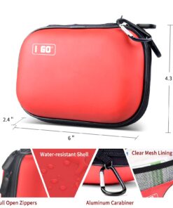 Alternative view of I GO 85 Pieces Hard Shell Mini Compact First Aid Kit, Small Personal Emergency Survival Kit for Travel Hiking Camping Backpacking Hunting Marine Car Red