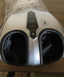 MIKO Foot Massager Machine with Deep-Kneading, Compression, Shiatsu, and Heat for Plantar Fasciitis, Neuropathy, Fits up to Men Size 13 Grey With Button 35 71qNLD1qiL