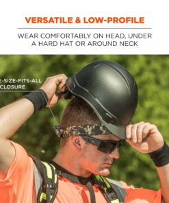 Ergodyne Chill Its 6700CT Cooling Bandana, Lined with Evaporative PVA Material for Fast Cooling Relief, Tie for Adjustable Fit, Blue Solid Blue Each 13 71qNipGDtnS