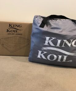 King Koil Luxury Air Mattress Queen with Built-in Pump for Home, 20” Queen Size Inflatable Airbed Luxury Double High Adjustable Blow Up Mattress, Durable - Portable and Waterproof, Black 20 Inch 57 71qOhFTvyeL