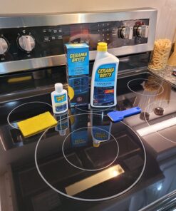 Cerama Bryte Best Value Kit: Ceramic Cooktop Cleaner 28oz, Scraper, 10 Pads, Burnt-on Grease Remover 2oz, 4 Piece Set 25 71qQFahq5yL