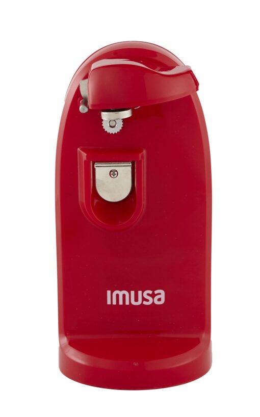 IMUSA USA Electric Can Opener with Bottle Opener and Knife Sharpener, Red Small