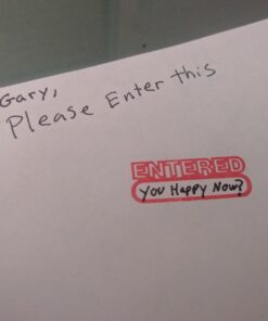 Entered Self Inking Rubber Stamp - Red Ink 22 71qR0GiezYL