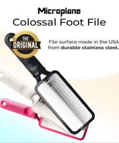 Microplane Colossal Foot File Scraper - The Original Stainless Steel Foot Rasp, Dead Skin/Callus Remover for Feet, Gentle Foot Scrubber, Pedicure Tools for Salon-Quality Foot Care, Black 44 71qRF25JB7L