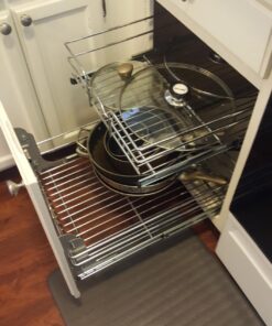 Rev-A-Shelf 5WB2-1822-CR 18 x 22 Inch Two-Tier Kitchen Organization Cabinet Pull Out Storage Wire Basket, Chrome 18 in 47 71qTvEjxhjL