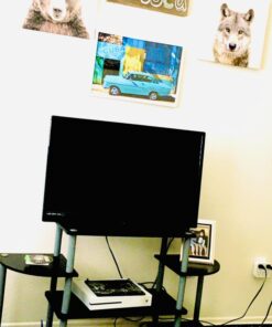 Furinno Turn-N-Tube Rounded Corner TV Entertainment Center, Black/Grey 6-Tiers with Round Corner 38 71qUM6NbHaL