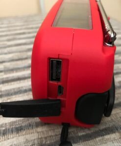 Esky Emergency Hand Crank Radio with 3 LED Flashlight, AM/FM/NOAA Portable Weather Radio with 2000mAh Power Bank Phone Charger, Solar Powered USB Charged Radio for Indoor Outdoor Camping, SOS Alarm Red 40 71qV7OpZAnL