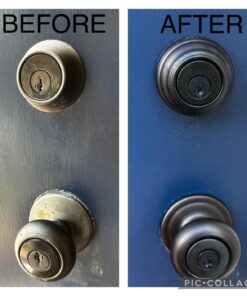 Kwikset 99910-035 Juno Entry Door Knob and Single Cylinder Deadbolt Combo Pack, 3, Venetian Bronze 28 71qVWDqYuUL