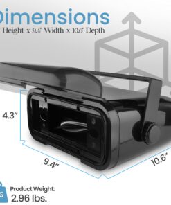 Pyle Durable Universal Marine Stereo Cover - Water Resistant Boat Radio Protector Shield with Flip-Up Door & Neoprene Gasket - Compatible with Dual Shaft & DIN Style Stereos - Pyle PLMRCB3 , Black 13 71qVrNRl8GL
