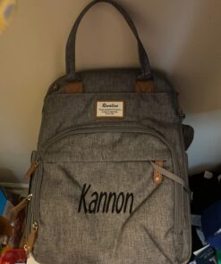 RUVALINO Diaper Bag Backpack, Multifunction Travel Back Pack Maternity Baby Changing Bags, Large Capacity, Waterproof and Stylish, Gray 46 71qWOwro6QL