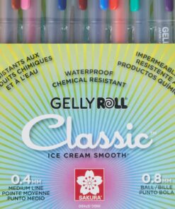 SAKURA Gelly Roll Gel Pens - Medium Point Ink Pen for Journaling, Art, or Drawing - Assorted Colored Ink - 10 Pack 10 Count (Pack of 1) 26 71qWtNYIujL