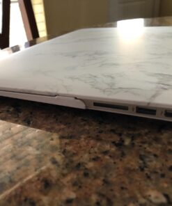 MOSISO Compatible with MacBook Air 13 inch Case (Models: A1369 & A1466, Older Version 2010-2017 Release), Plastic Pattern Hard Shell Case & Keyboard Cover & Screen Protector, White Marble 89 71qYCQL2iML