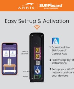 ARRIS SURFboard SBG10 DOCSIS 3.0 16 x 4 Gigabit Cable Modem & AC1600 Wi-Fi Router , Comcast Xfinity, Cox, Spectrum , Two 1 Gbps Ports , 400 Mbps Max Internet Speeds , SURFboard App 24 71qYjTVCnCL