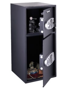 Alternative view of Electronic Safe Deposit Box - Drop Safe with Digital Keypad and 2 Manual Override Keys for Business Cash Drops or Home Safety by Paragon Safes (Gray) Double Door