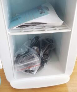 Cooluli Mini Fridge for Bedroom - Car, Office Desk & Dorm Room - Portable 4L/6 Can Electric Plug In Cooler & Warmer for Food, Drinks, Skincare Beauty & Makeup - 12v AC/DC & Exclusive USB Option, Blue 73 71qahRIHIEL