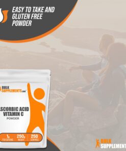 BULKSUPPLEMENTS.COM Ascorbic Acid Powder - Vitamin C Powder, Pure Vitamin C Ascorbic Acid, 1000mg Vitamin C - Powdered Vitamin C, Food Grade & Gluten Free - 1000mg per Serving, 250g (8.8 oz) 8.8 Ounce (Pack of 1) 14 71qbIr8tyuL