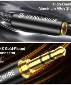 Syncwire Headphone Splitter, Nylon-Braided Extension Cable Audio Stereo Y Splitter (Hi-Fi Sound), 3.5mm Male To 2 Ports 3.5mm Female Headset Splitter for Phone, PS4, Switch, Tablets & More Black 31 71qbgFxSdKL 1