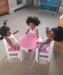 Emily Rose 18 Inch Doll Kitchen Table and 2 Chair Dining Set | 18-in Doll Furniture Accessory - Butterfly Theme 31 71qcLZFcONL