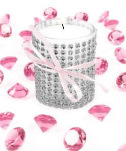 Silver Diamond Sparkling Rhinestone Mesh Ribbon for Event Decorations, Wedding Cake, Birthdays, Baby Shower, Arts & Crafts, 4.75" x 10 Yards, 24 Row, 1 Roll 36 71qci9xartL 1