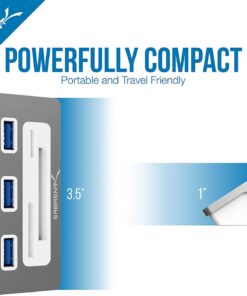 SABRENT Premium 3 Port Aluminum USB 3.0 Hub with Multi in 1 Card Reader (12" Cable) for iMac, All MacBooks, Mac Mini, or Any PC (HB-MACR) USB 3.0 Type A 28 71qeG8FNQL