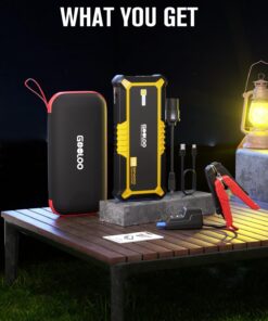 GOOLOO GP4000 Jump Starter Box 4000A Peak Car Starter (All Gas,up to 10.0L Diesel Engine) SuperSafe 12V Lithium, Auto Battery Booster Pack,Portable Power Bank with USB Quick Charge and Type C Port Yellow 37 71qeJfx6DLL